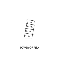 Tower of Pisa vector icon, outline style, editable stroke
