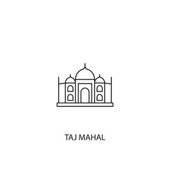 Obraz premium Taj Mahal vector icon, outline style, editable stroke