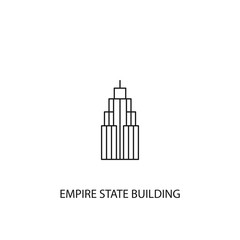 Empire State Building vector icon, outline style, editable stroke