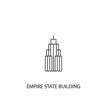 Empire State Building Vector Icon, Outline Style, Editable Stroke