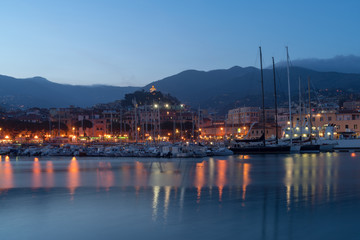 Fototapeta na wymiar Italian Riviera, Sanremo by night