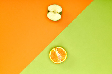 Bio Apfel und bio Orange grafisch zusammengefügt