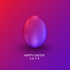 vector illustration happy easter day 2019 banner,Easter neon eggs background