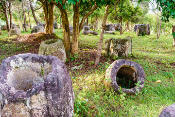 Fototapeta na wymiar Plain of jars site: 3. Laos. The Province Of Xiangkhoang.