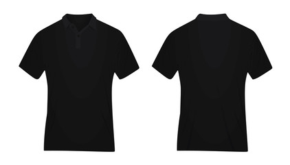 Black polo t shirt. vector illustration