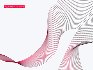 Abstract geometric background with dynamic linear waves. Vector illustration in future minimalistic style