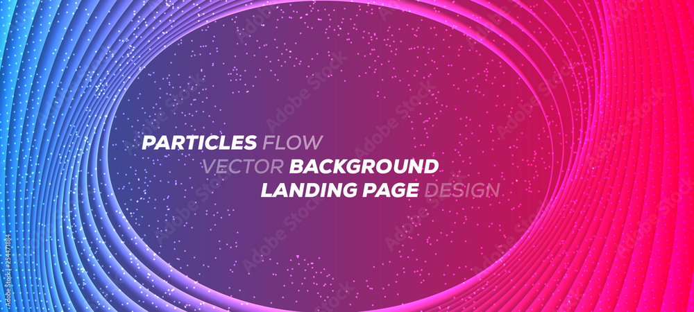 Poster minimal trendy geometric background. round lines vector background - 3d design