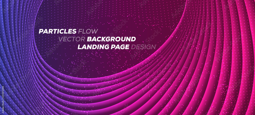 Poster minimal trendy geometric background. round lines vector background - 3d design