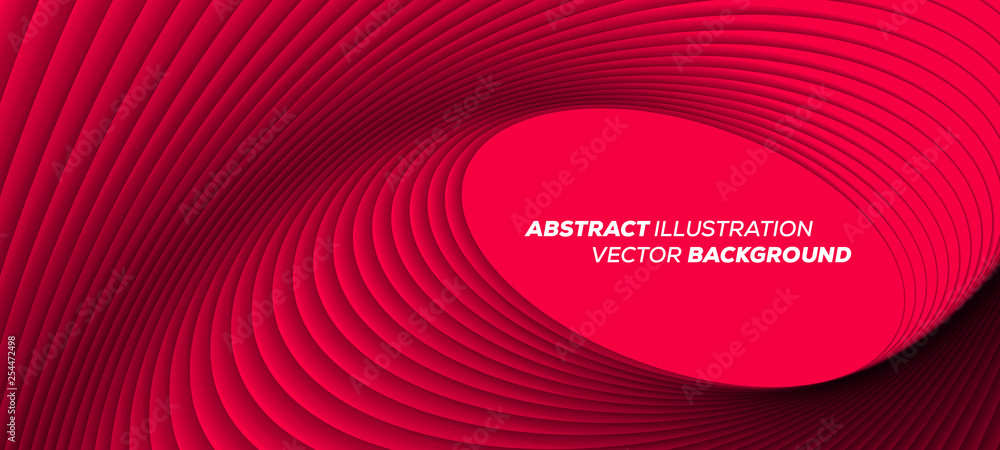 Poster minimal trendy geometric background. round lines vector background - 3d design