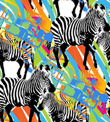 Pattern of zebra. Suitable for fabric, wrapping paper and the like. Vector illustration