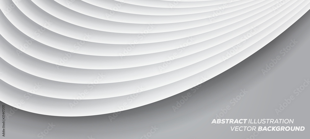 Poster minimal trendy geometric background. round lines vector background - 3d design