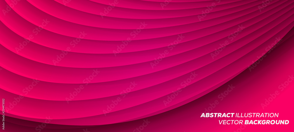 Poster minimal trendy geometric background. round lines vector background - 3d design