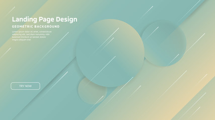 Minimal geometric background. Landing page design template. Dynamic shapes composition. EPS10 vector