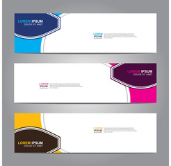 Vector abstract web banner design template. Collection of web banner template. Abstract geometric web design banner template isolated on grey background. Header - landing page Web Design Elements 