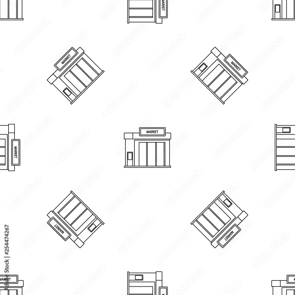 Poster gas station market pattern seamless vector repeat geometric for any web design