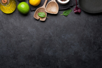 Obraz na płótnie Canvas Cooking utensils and spices