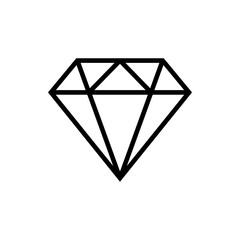 Diamond icon vector. Diamond line icon. Gemstone symbol