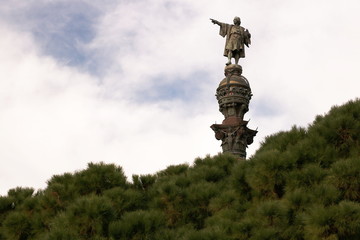 Christopher Columbus monument at the port of Barcelona