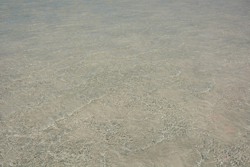 Clear sea water ripple background. Elafonisi beach, Crete Island landmark.