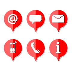 Six contact us icons set