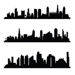 city silhouette in the three variant