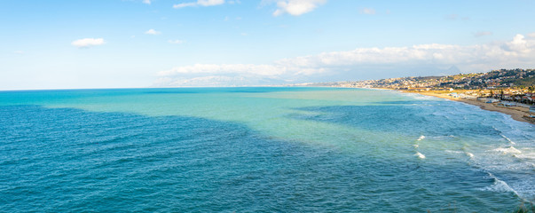Fototapeta na wymiar Beautiful seaview from Alcamo Marina in Sicily, Italy