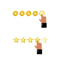 rate with hand icon vector illustration