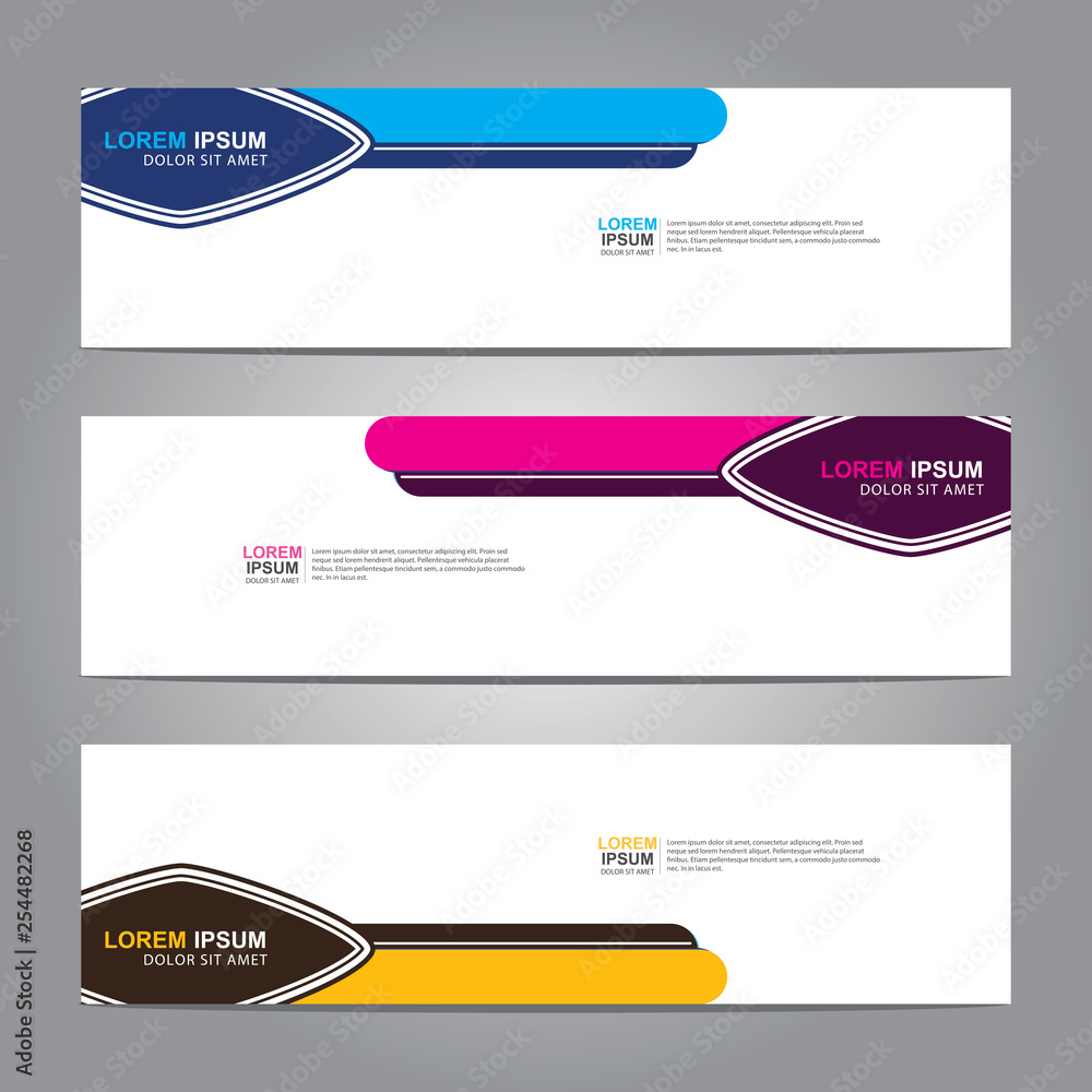 Fototapete vector abstract web banner design template. collection of web banner template. abstract geometric we