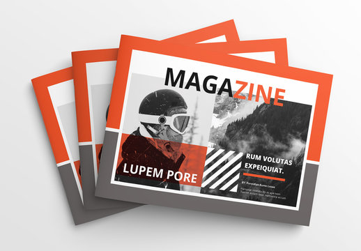 Magazine Layout with Orange Accents
