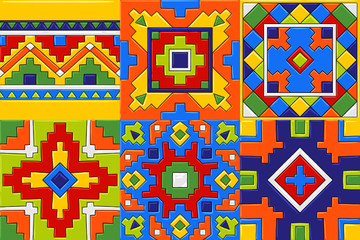 Mexican talavera ceramic tile pattern.