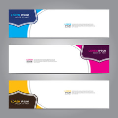 Vector abstract web banner design template. Collection of web banner template. Abstract geometric web design banner template isolated on grey background. Header - landing page Web Design Elements