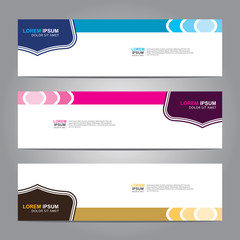 Vector abstract web banner design template. Collection of web banner template. Abstract geometric web design banner template isolated on grey background. Header - landing page Web Design Elements