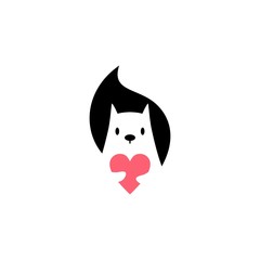 squirrel love logo vector icon mascot character illustration