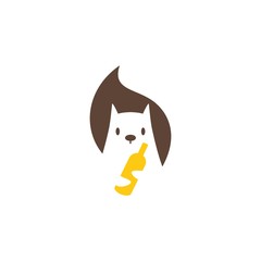 squirrel bottle logo vector icon mascot character illustration