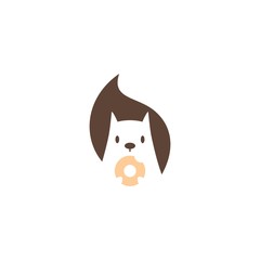 squirrel donuts logo vector icon mascot character illustration