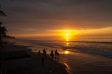 Riding into a sunset
