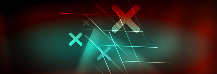 Neon glowing techno lines, hi-tech futuristic abstract background template with lines