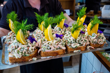 a lot of traditional sandwiches 
