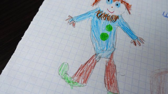 Children's drawing of the clown.