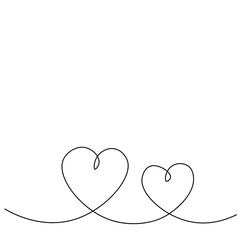 WeHeart background one line drawing, vector illustration