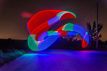 light painting in the night