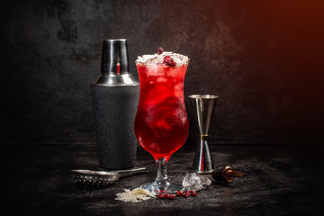 Cold red cocktail