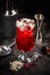 Red cocktail drink