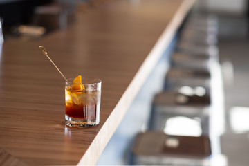 Old Fashioned Cocktail on bar