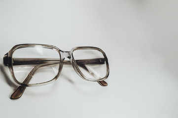 glasses on white background
