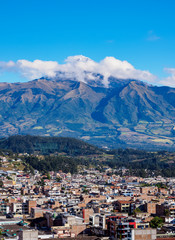 Fototapeta na wymiar City Center, elevated view, Otavalo, Imbabura Province, Ecuador