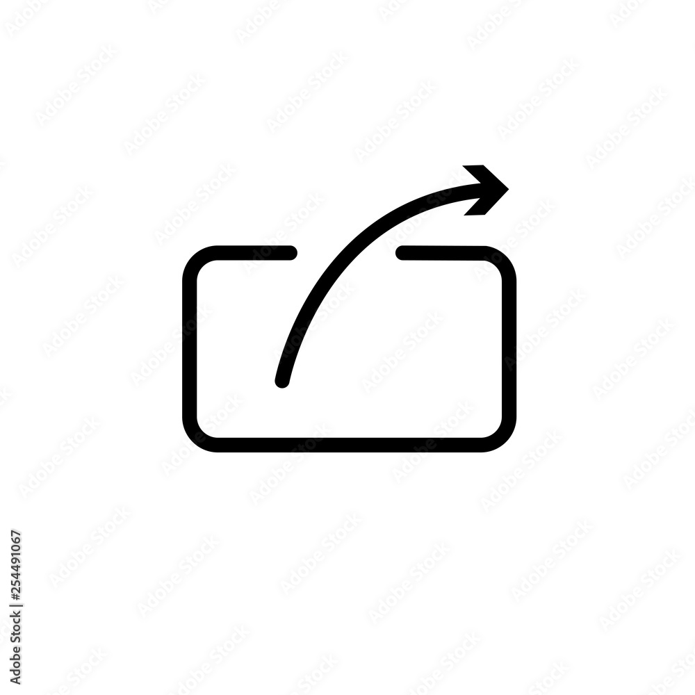 Aufkleber share or export with arrow line art vector icon for apps and websites