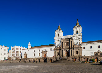 Fototapeta na wymiar Saint Francis Church and Monastery, Plaza San Francisco, Old Town, Quito, Pichincha Province, Ecuador