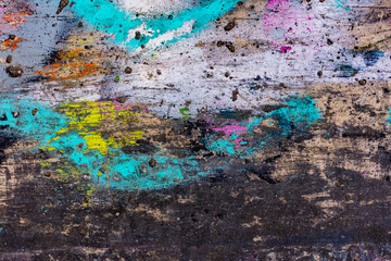 colorful grunge cracked paint concrete wall texture background