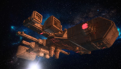 3d render. Alien spaceship concept